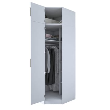 Lorvik Garderob 91x255x57,5 cm - Vit - Förvaring - Klädförvaring - Garderob & garderobssystem - Klädskåp & fristående garderob