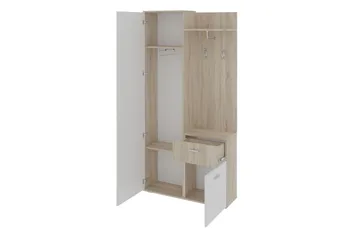 Lux Garderob 97x30x195 cm LED-belysning - Beige/Vit - Förvaring - Klädförvaring - Garderob & garderobssystem