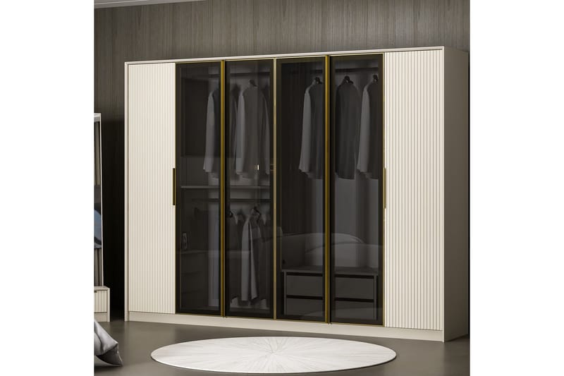 Luxe Garderob 270 cm - Guld/Vit - Förvaring - Klädförvaring - Garderob & garderobssystem