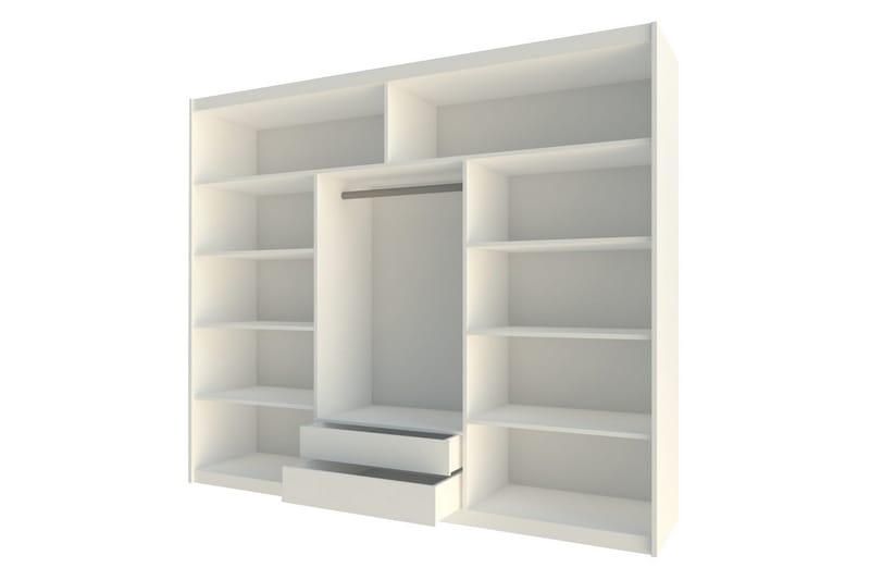 Malibu Garderob 250x61x215 cm - Beige - Förvaring - Klädförvaring - Garderob & garderobssystem