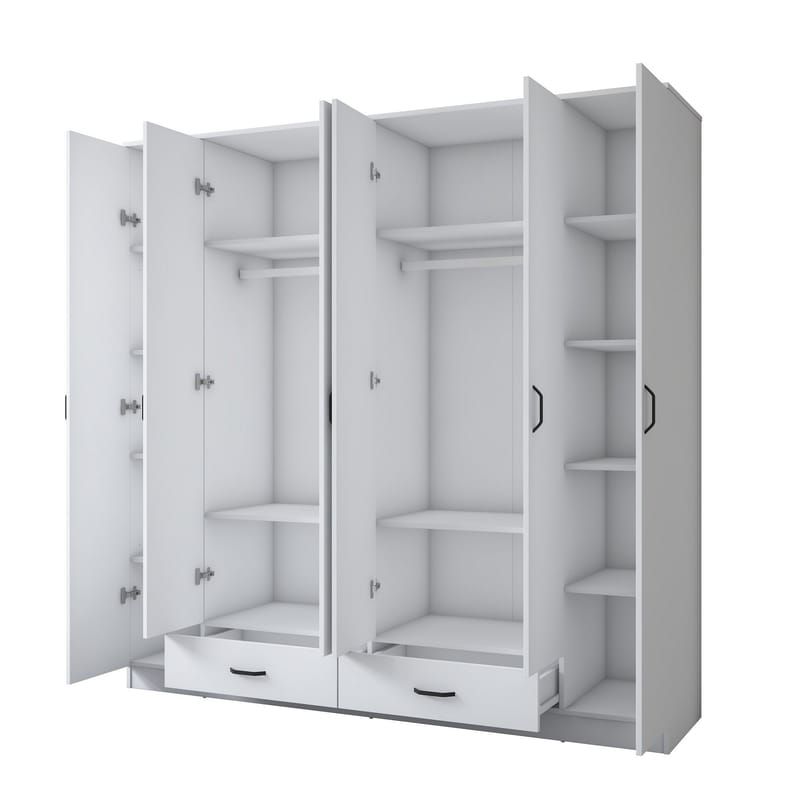 Mardal Garderob 210x210x51,7 cm - Vit - Förvaring - Klädförvaring - Garderob & garderobssystem - Klädskåp & fristående garderob