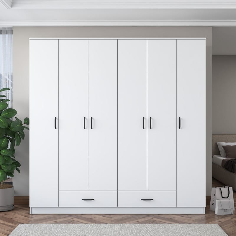 Mardal Garderob 210x210x51,7 cm - Vit - Förvaring - Klädförvaring - Garderob & garderobssystem - Klädskåp & fristående garderob