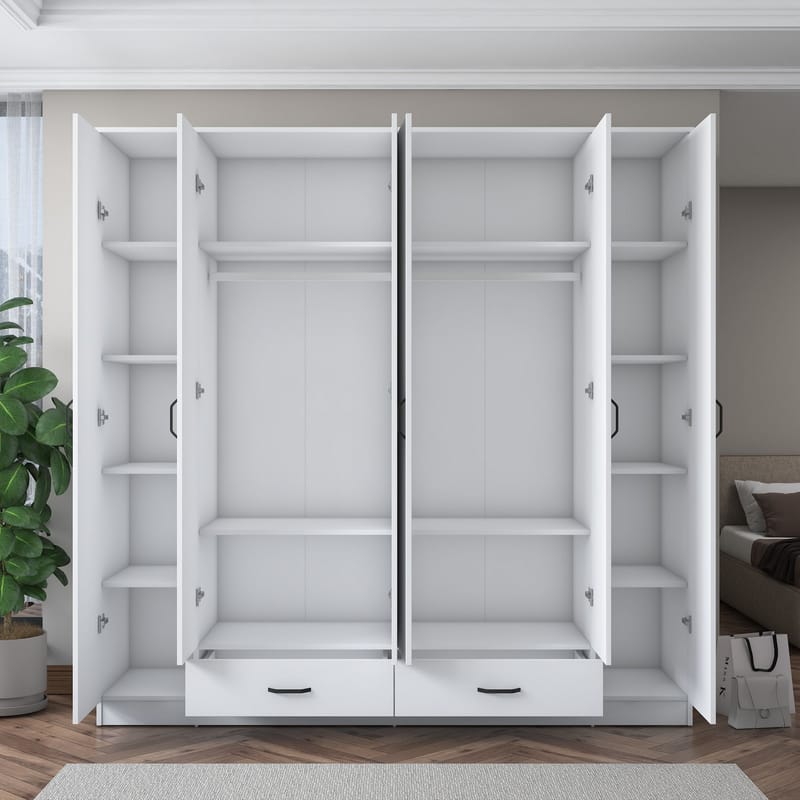 Mardal Garderob 210x210x51,7 cm - Vit - Förvaring - Klädförvaring - Garderob & garderobssystem - Klädskåp & fristående garderob