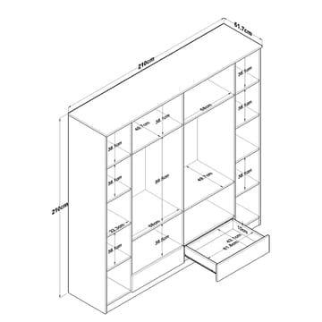 Mardal Garderob 210x210x51,7 cm - Vit - Förvaring - Klädförvaring - Garderob & garderobssystem - Klädskåp & fristående garderob