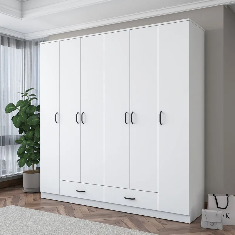 Mardal Garderob 210x210x51,7 cm - Vit - Förvaring - Klädförvaring - Garderob & garderobssystem - Klädskåp & frist ående garderob