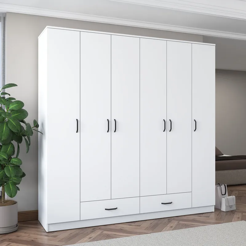 Mardal Garderob 210x210x51,7 cm - Vit - Förvaring - Klädförvaring - Garderob & garderobssystem - Klädskåp & fristående garderob