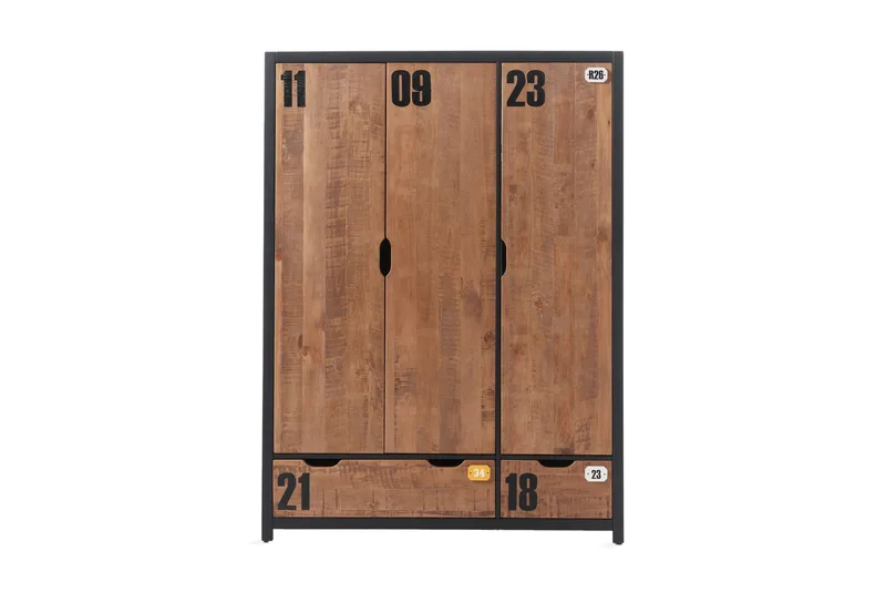 Maritza Garderob 3 Dörrar, Trä/Natur