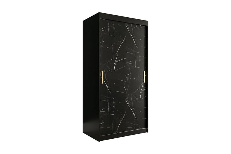 Marmuria Garderob 100 cm Marmormönster - Svart - Förvaring - Klädförvaring - Garderob & garderobssystem