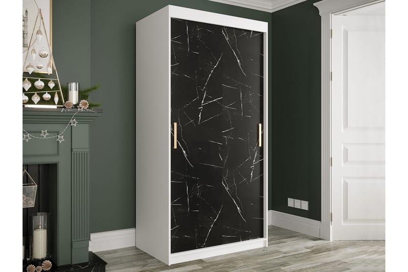 Marmuria Garderob 100 cm Marmormönster - Vit/Svart/Guld - Förvaring - Klädförvaring - Garderob & garderobssystem