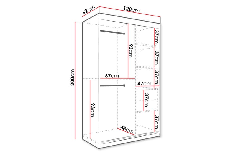 Marmuria Garderob 120 cm Marmormönster - Vit/Guld - Förvaring - Klädförvaring - Garderob & garderobssystem