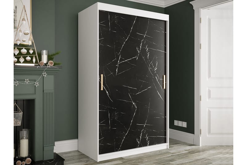 Marmuria Garderob 120 cm Marmormönster - Vit/Svart/Guld - Förvaring - Klädförvaring - Garderob & garderobssystem