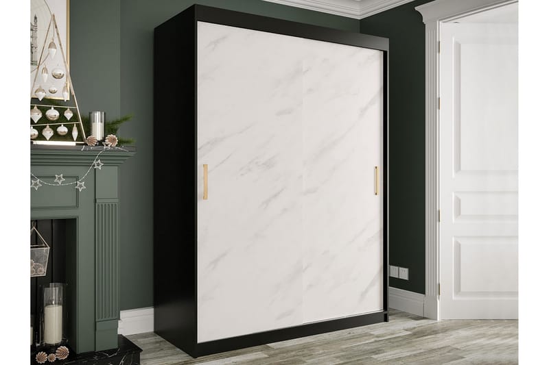 Marmuria Garderob 150 cm Marmormönster - Svart/Vit/Guld - Förvaring - Klädförvaring - Garderob & garderobssystem