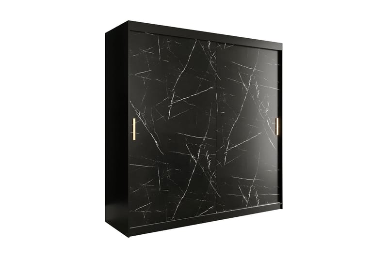 Marmuria Garderob 200 cm Marmormönster - Svart - Förvaring - Klädförvaring - Garderob & garderobssystem