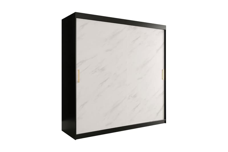 Marmuria Garderob 200 cm Marmormönster - Svart/Vit/Guld - Förvaring - Klädförvaring - Garderob & garderobssystem