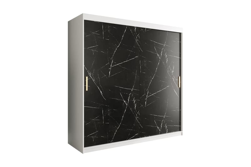 Marmuria Garderob 200 cm Marmormönster - Vit/Svart/Guld - Förvaring - Klädförvaring - Garderob & garderobssystem