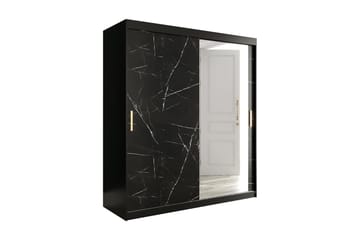 Marmuria Garderob med Spegel 180 cm Marmormönster