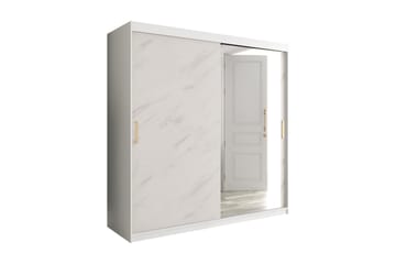 Marmuria Garderob med Spegel 200 cm Marmormönster