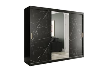 Marmuria Garderob med Spegel 250 cm Marmormönster
