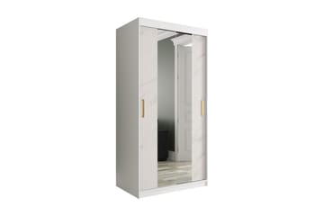 Marmuria Garderob med Speglar Kant 100 cm Marmormönster