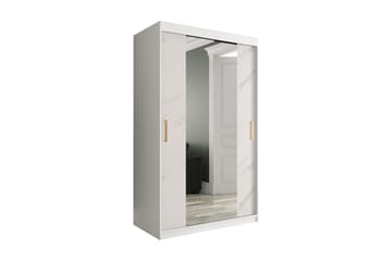 Marmuria Garderob med Speglar Kant 120 cm Marmormönster