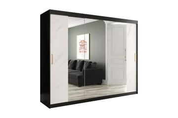 Marmuria Garderob med Speglar Kant 250 cm Marmormönster