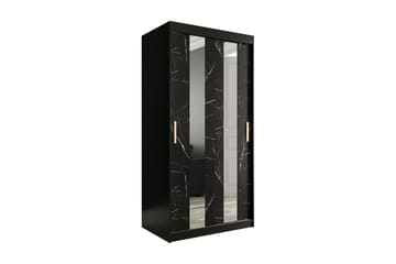 Marmuria Garderob med Speglar Mitt 100 cm Marmormönster