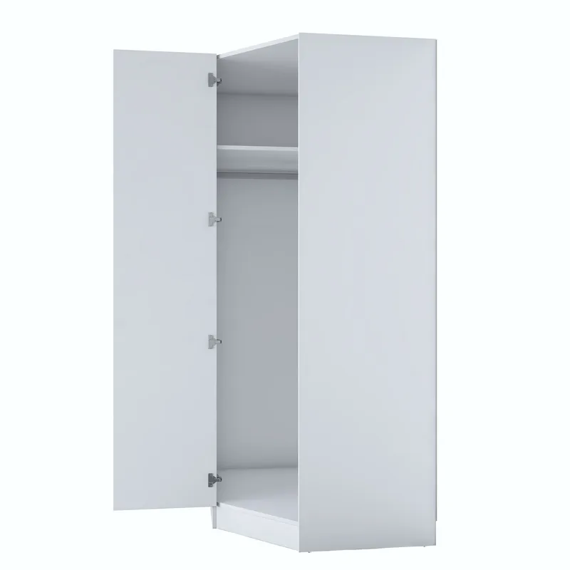 Matlerd Garderob 91x210x57,5 cm - Vit - Förvaring - Klädförvaring - Garderob & garderobssystem - Hörngarderob