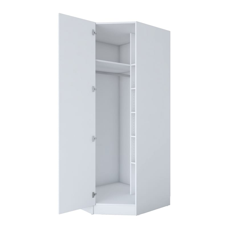 Matlerd Garderob 91x210x57,5 cm - Vit - Förvaring - Klädförvaring - Garderob & garderobssystem - Klädskåp & fristående garderob
