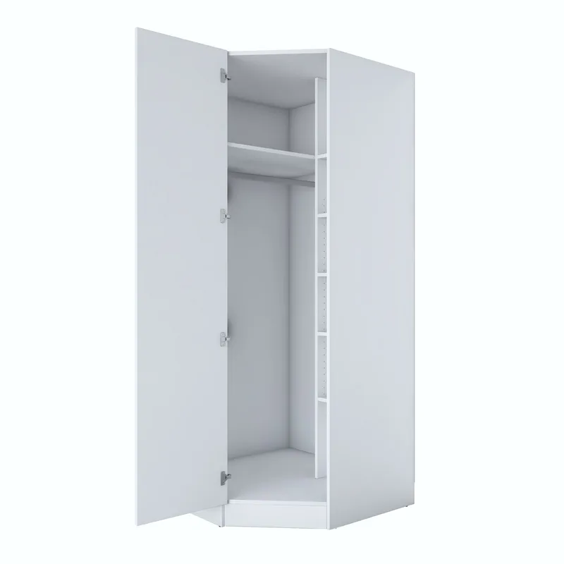 Matlerd Garderob 91x210x57,5 cm - Vit - Förvaring - Klädförvaring - Garderob & garderobssystem - Hörngarderob