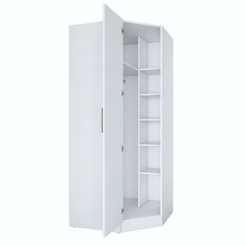 Matlerd Garderob 91x210x57,5 cm - Vit - Förvaring - Klädförvaring - Garderob & garderobssystem - Hörngarderob