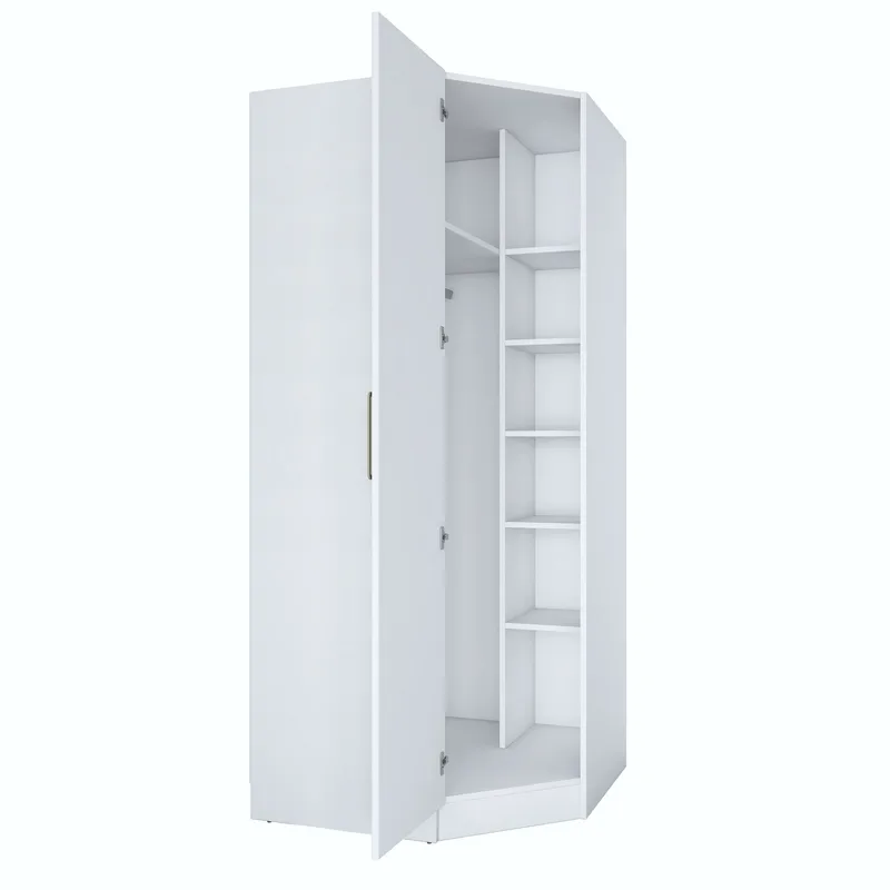 Matlerd Garderob 91x210x57,5 cm - Vit - Förvaring - Klädförvaring - Garderob & garderobssystem - Hörngarderob