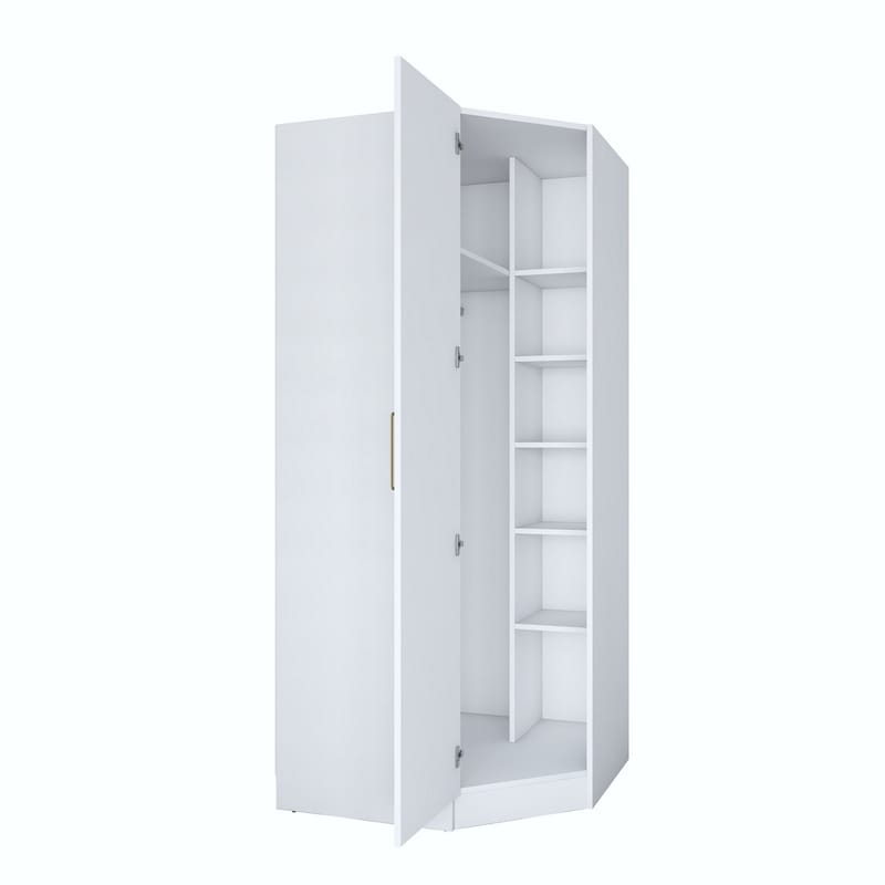 Matlerd Garderob 91x210x57,5 cm - Vit - Förvaring - Klädförvaring - Garderob & garderobssystem - Klädskåp & fristående garderob