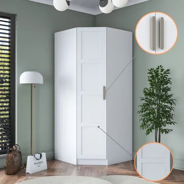 Matlerd Garderob 91x210x57,5 cm - Vit - Förvaring - Klädförvaring - Garderob & garderobssystem - Klädskåp & fristående garderob