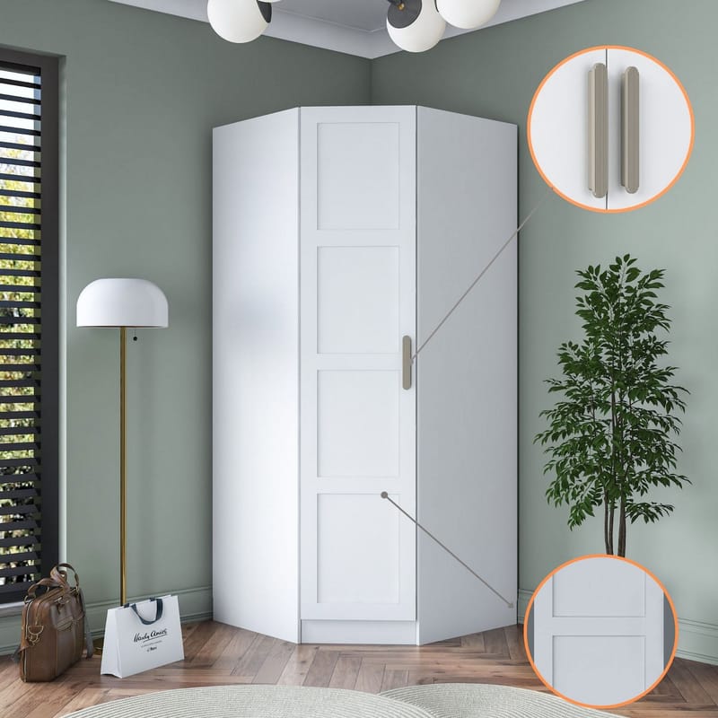 Matlerd Garderob 91x210x57,5 cm - Vit - Förvaring - Klädförvaring - Garderob & garderobssystem - Klädskåp & fristående garderob