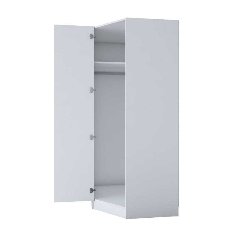Matlerd Garderob 91x210x57,5 cm - Vit - Förvaring - Klädförvaring - Garderob & garderobssystem - Klädskåp & fristående garderob