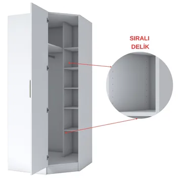 Matlerd Garderob 91x210x57,5 cm - Vit - Förvaring - Klädförvaring - Garderob & garderobssystem - Klädskåp & fristående garderob