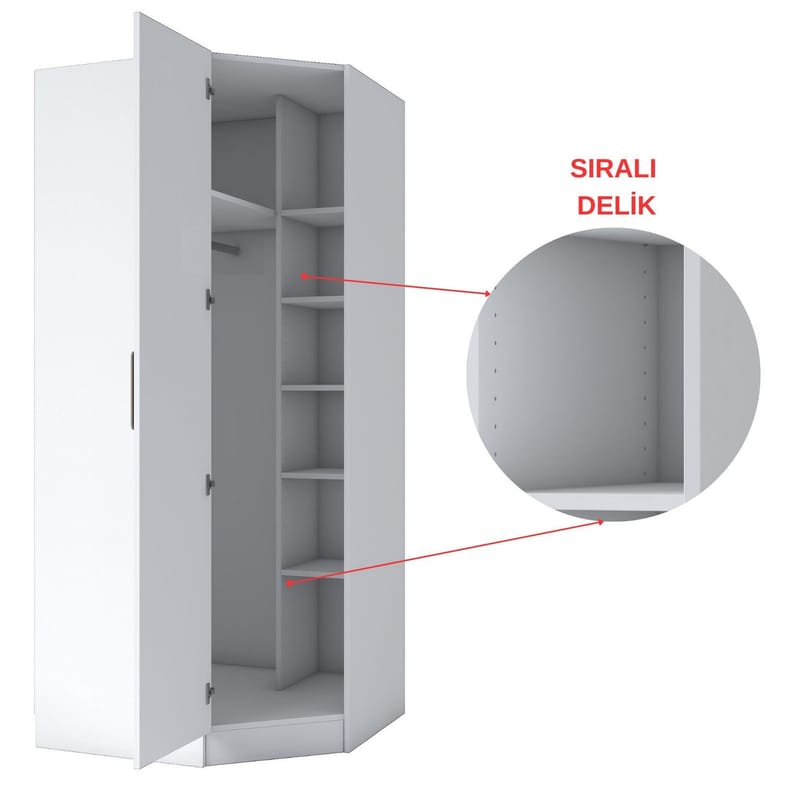 Matlerd Garderob 91x210x57,5 cm - Vit - Förvaring - Klädförvaring - Garderob & garderobssystem - Klädskåp & fristående garderob