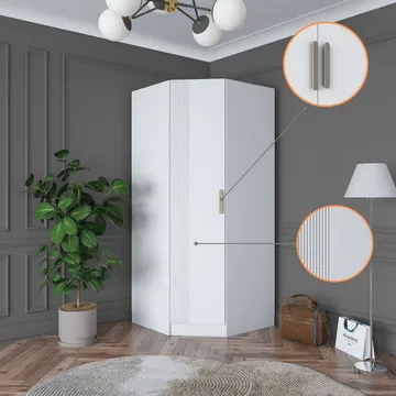 Matlerd Garderob 91x210x57,5 cm - Vit - Förvaring - Klädförvaring - Garderob & garderobssystem - Klädskåp & fristående garderob
