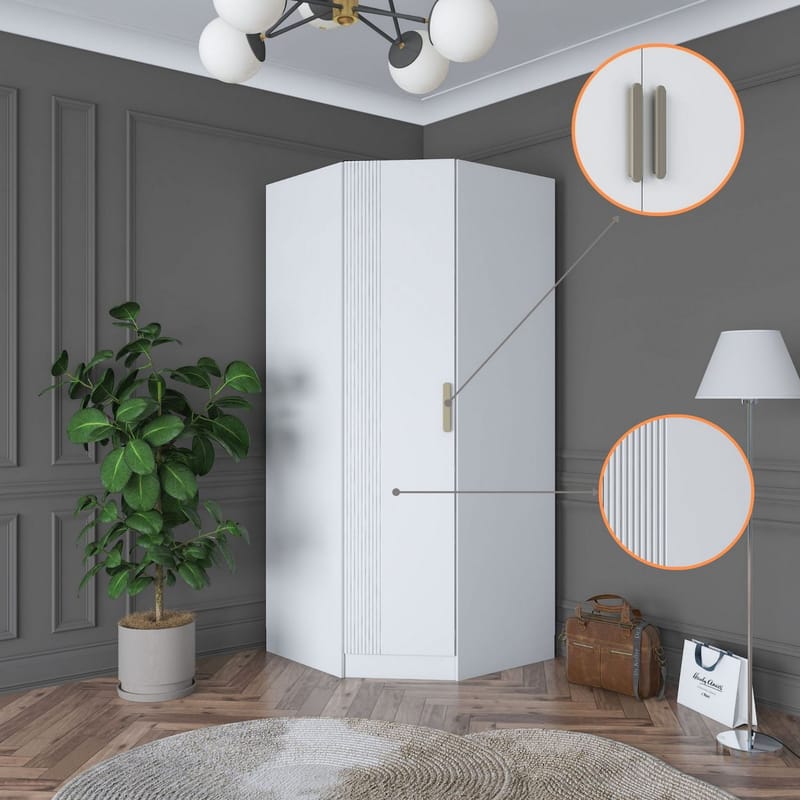 Matlerd Garderob 91x210x57,5 cm - Vit - Förvaring - Klädförvaring - Garderob & garderobssystem - Klädskåp & fristående garderob