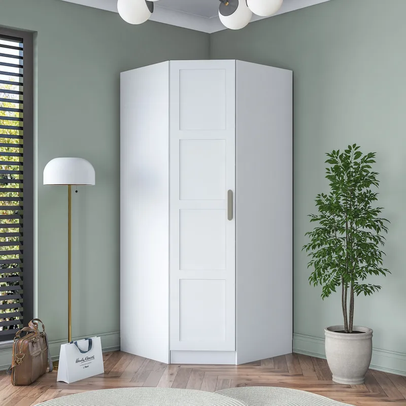 Matlerd Garderob 91x210x57,5 cm - Vit - Förvaring - Klädförvaring - Garderob & garderobssystem - Klädskåp & fristående garderob