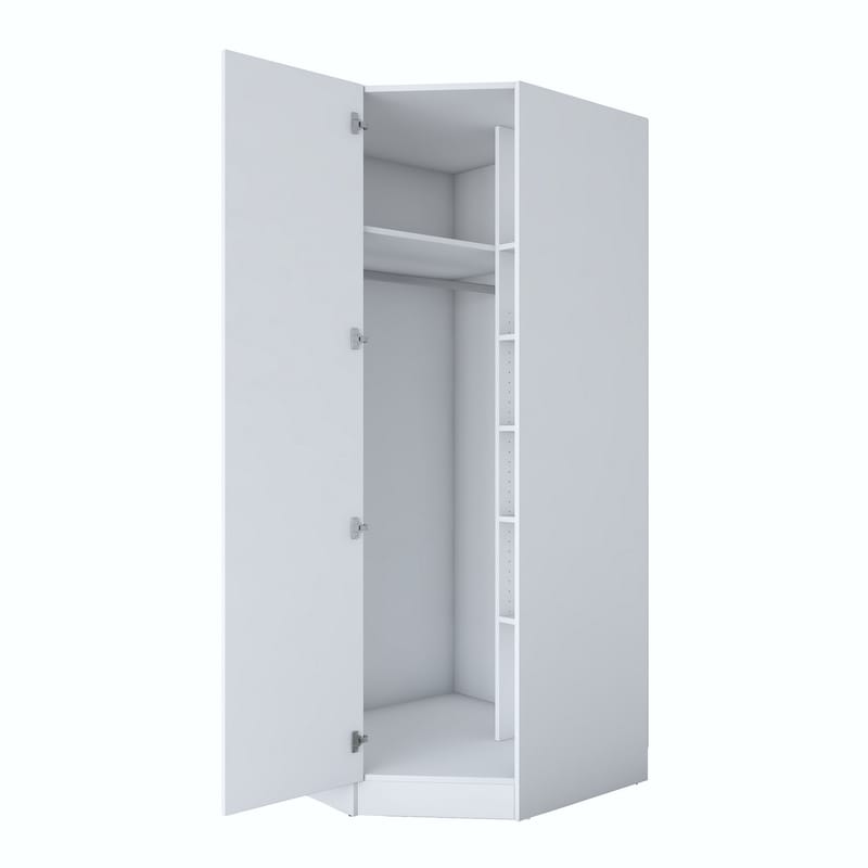 Matlerd Garderob 91x210x57,5 cm - Vit - Förvaring - Klädförvaring - Garderob & garderobssystem - Klädskåp & fristående garderob
