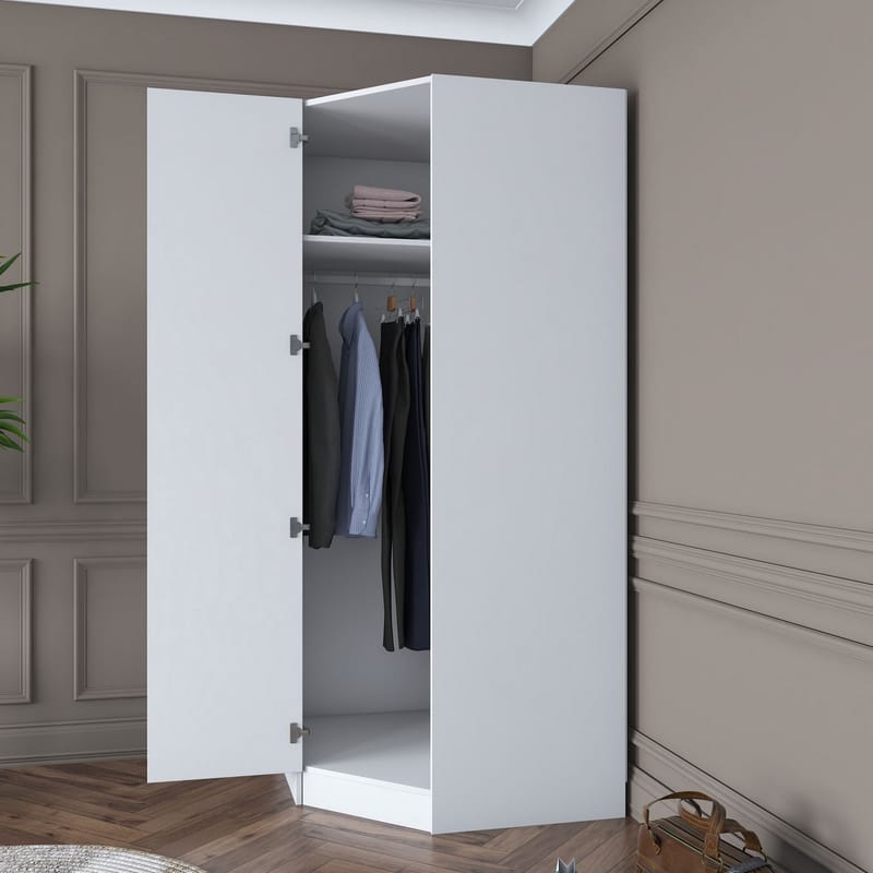 Matlerd Garderob 91x210x57,5 cm - Vit - Förvaring - Klädförvaring - Garderob & garderobssystem - Klädskåp & fristående garderob