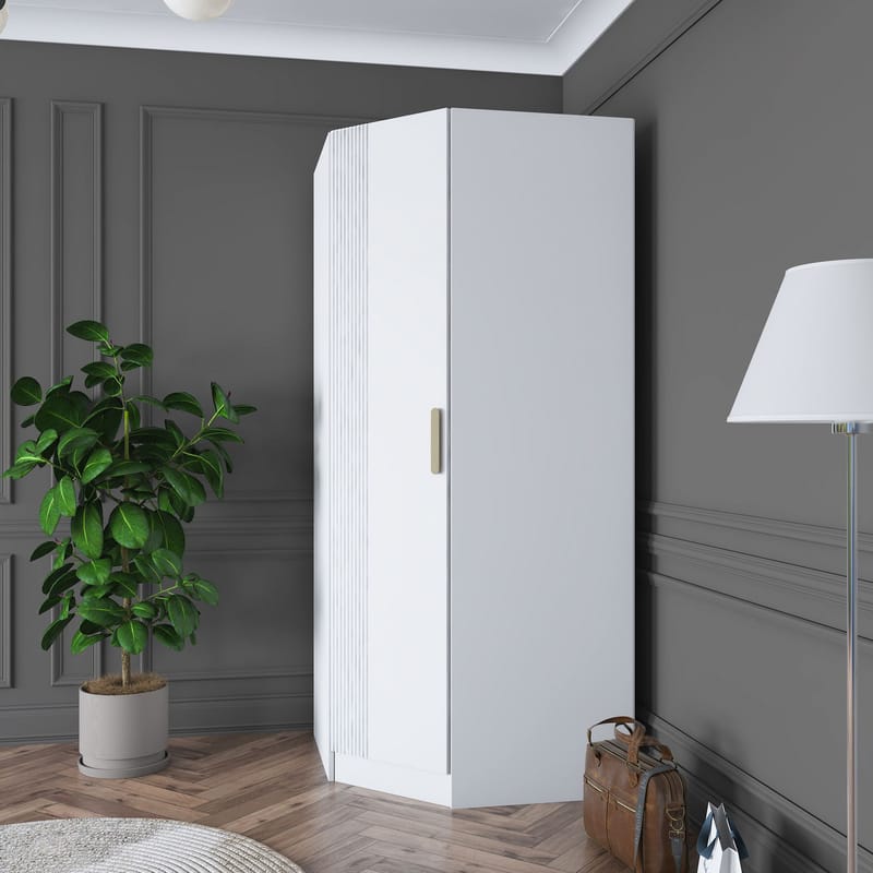 Matlerd Garderob 91x210x57,5 cm - Vit - Förvaring - Klädförvaring - Garderob & garderobssystem - Klädskåp & frist ående garderob