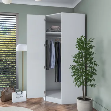 Matlerd Garderob 91x210x57,5 cm - Vit - Förvaring - Klädförvaring - Garderob & garderobssystem - Klädskåp & fristående garderob