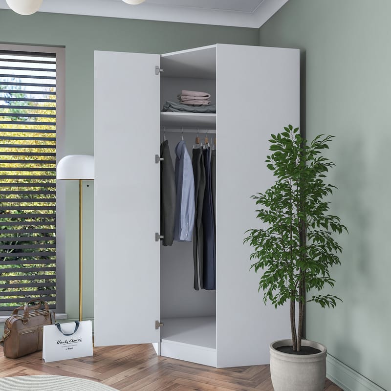 Matlerd Garderob 91x210x57,5 cm - Vit - Förvaring - Klädförvaring - Garderob & garderobssystem - Klädskåp & fristående garderob