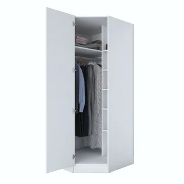 Matlerd Garderob 91x210x57,5 cm - Vit - Förvaring - Klädförvaring - Garderob & garderobssystem - Hörngarderob