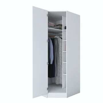 Matlerd Garderob 91x210x57,5 cm - Vit - Förvaring - Klädförvaring - Garderob & garderobssystem - Klädskåp & fristående garderob