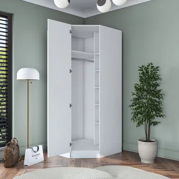 Matlerd Garderob 91x210x57,5 cm - Vit - Förvaring - Klädförvaring - Garderob & garderobssystem - Klädskåp & fristående garderob