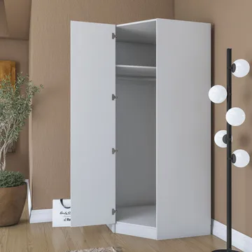 Matlerd Garderob 91x210x57,5 cm - Vit - Förvaring - Klädförvaring - Garderob & garderobssystem - Hörngarderob