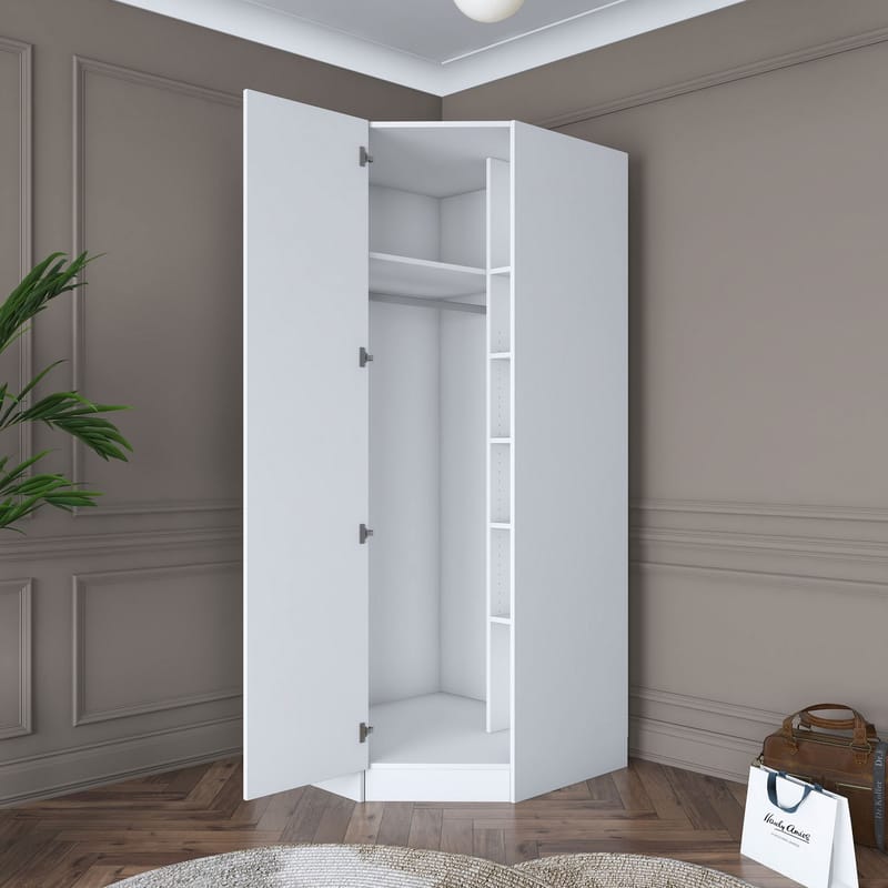 Matlerd Garderob 91x210x57,5 cm - Vit - Förvaring - Klädförvaring - Garderob & garderobssystem - Klädskåp & fristående garderob